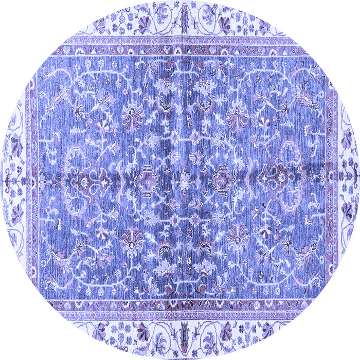 Round Oriental Blue Traditional Rug, abs3190blu
