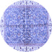 Round Oriental Blue Traditional Rug, abs3190blu