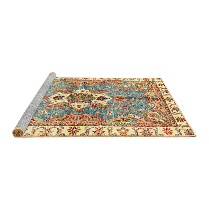 Sideview of Machine Washable Abstract Red Rug, wshabs3191