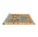 Sideview of Machine Washable Abstract Red Rug, wshabs3191