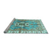 Sideview of Machine Washable Abstract Light Blue Modern Rug, wshabs3191lblu