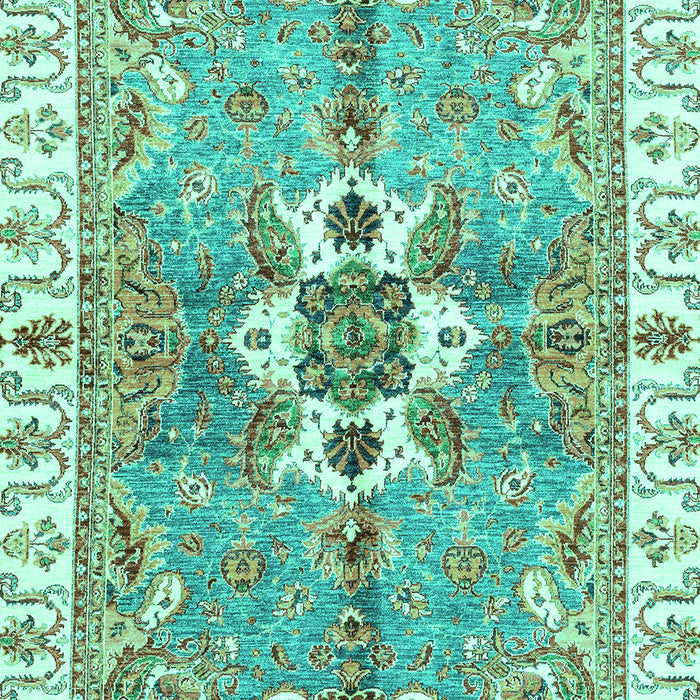 Machine Washable Abstract Turquoise Modern Area Rugs, wshabs3191turq