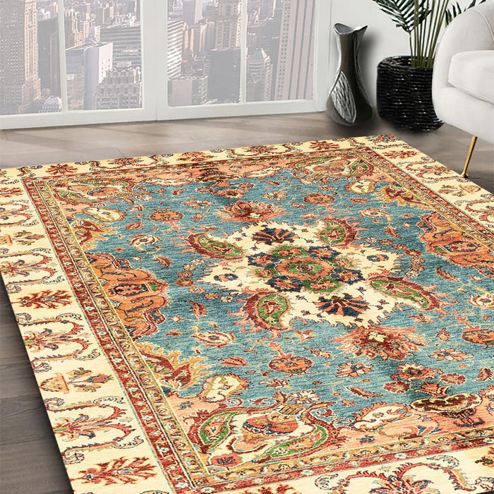 Machine Washable Abstract Red Rug in a Family Room, wshabs3191