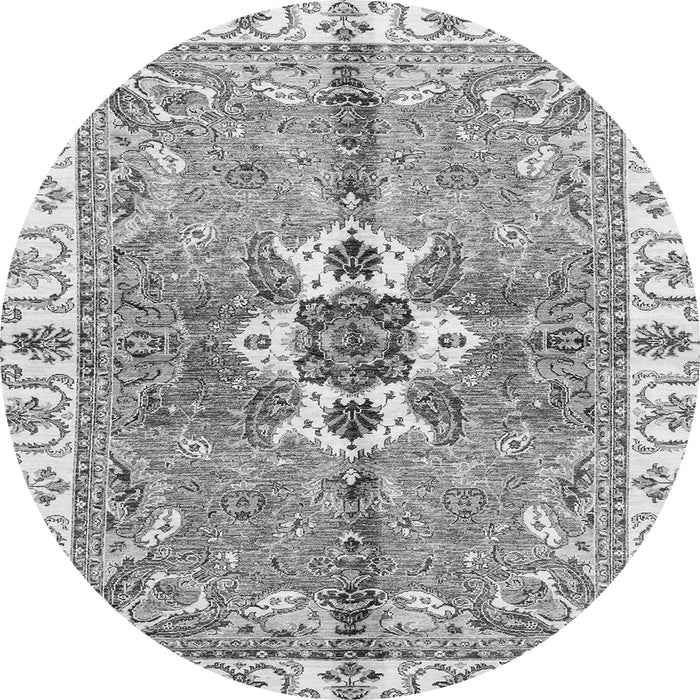 Round Machine Washable Abstract Gray Modern Rug, wshabs3191gry
