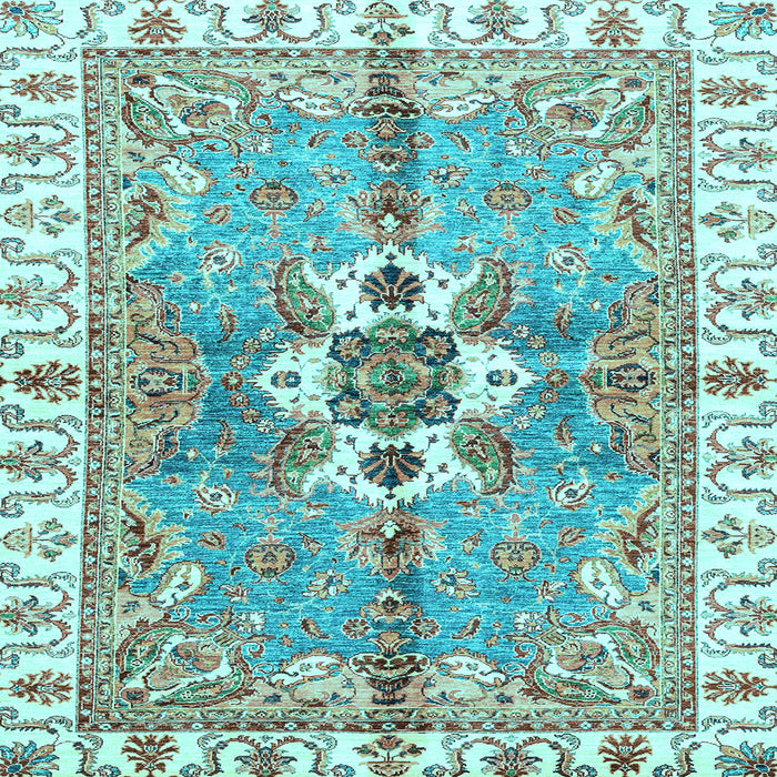 Square Abstract Light Blue Modern Rug, abs3191lblu