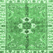 Square Machine Washable Abstract Emerald Green Modern Area Rugs, wshabs3191emgrn