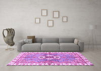 Machine Washable Abstract Purple Modern Rug, wshabs3191pur