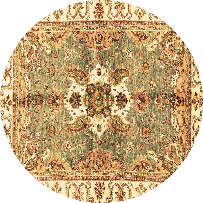 Round Abstract Brown Modern Rug, abs3191brn