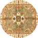 Round Abstract Brown Modern Rug, abs3191brn