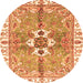 Round Abstract Orange Modern Rug, abs3191org