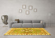 Machine Washable Abstract Yellow Modern Rug in a Living Room, wshabs3191yw