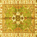 Square Abstract Yellow Modern Rug, abs3191yw