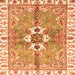 Square Machine Washable Abstract Orange Modern Area Rugs, wshabs3191org