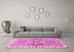 Machine Washable Abstract Pink Modern Rug in a Living Room, wshabs3191pnk