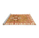 Sideview of Machine Washable Abstract Orange Modern Area Rugs, wshabs3191org