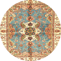 Round Machine Washable Abstract Red Rug, wshabs3191