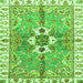 Square Machine Washable Abstract Green Modern Area Rugs, wshabs3191grn