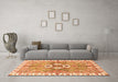 Machine Washable Abstract Orange Modern Area Rugs in a Living Room, wshabs3191org