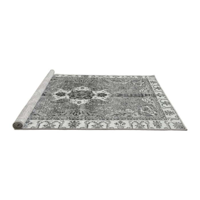 Sideview of Machine Washable Abstract Gray Modern Rug, wshabs3191gry
