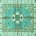 Square Machine Washable Abstract Turquoise Modern Area Rugs, wshabs3191turq