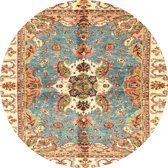 Round Abstract Red Modern Rug, abs3191