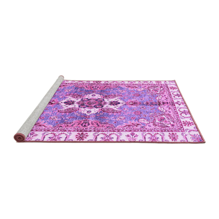 Sideview of Machine Washable Abstract Purple Modern Area Rugs, wshabs3191pur