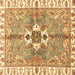 Square Abstract Brown Modern Rug, abs3191brn