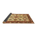 Sideview of Abstract Chrome Gold Yellow Oriental Rug, abs3192