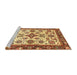 Sideview of Machine Washable Abstract Chrome Gold Yellow Rug, wshabs3192