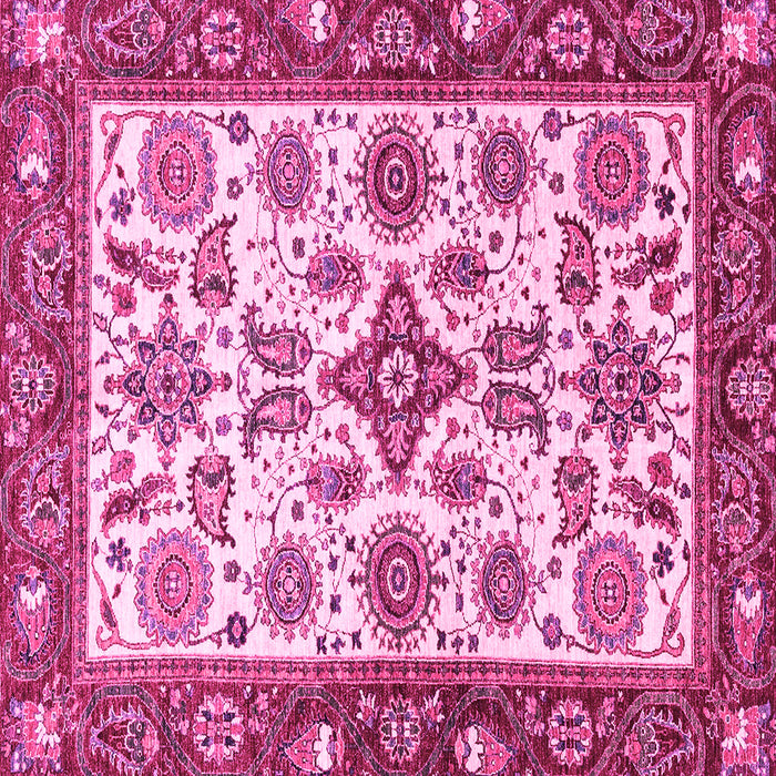 Square Oriental Pink Traditional Rug, abs3192pnk