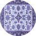 Round Oriental Blue Traditional Rug, abs3192blu