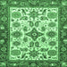 Square Oriental Emerald Green Traditional Rug, abs3192emgrn