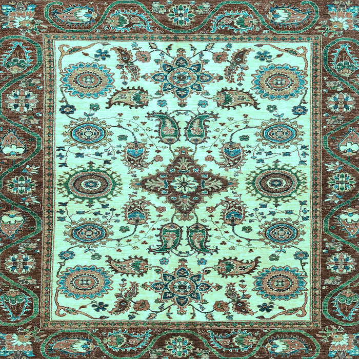 Square Oriental Light Blue Traditional Rug, abs3192lblu