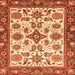 Square Machine Washable Oriental Orange Traditional Area Rugs, wshabs3192org