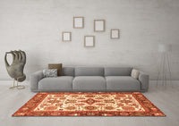 Machine Washable Oriental Orange Traditional Rug, wshabs3192org