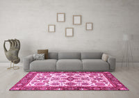 Machine Washable Oriental Pink Traditional Rug, wshabs3192pnk