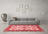 Machine Washable Oriental Red Traditional Rug, wshabs3192red