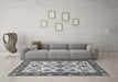 Machine Washable Oriental Gray Traditional Rug in a Living Room,, wshabs3192gry