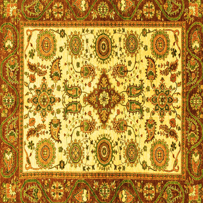 Square Oriental Yellow Traditional Rug, abs3192yw