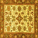 Square Oriental Yellow Traditional Rug, abs3192yw