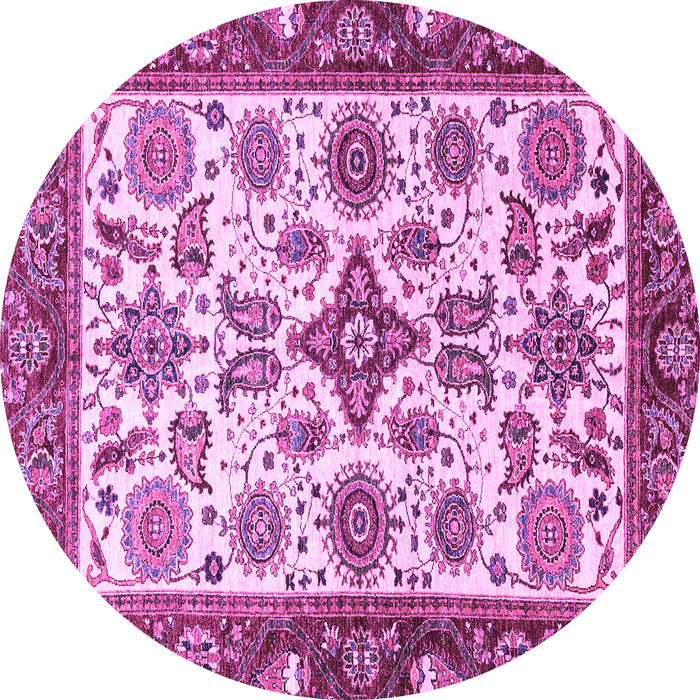 Round Oriental Purple Traditional Rug, abs3192pur