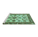 Sideview of Machine Washable Oriental Turquoise Traditional Area Rugs, wshabs3192turq