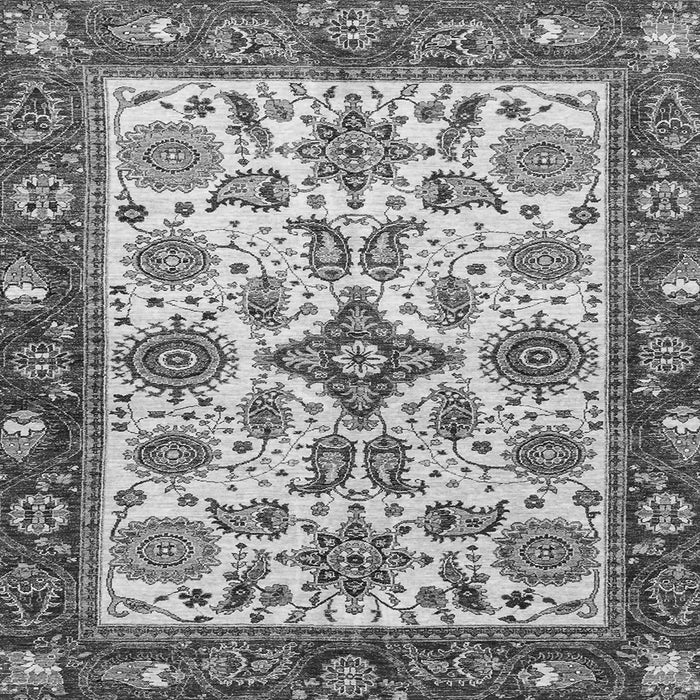 Square Machine Washable Oriental Gray Traditional Rug, wshabs3192gry