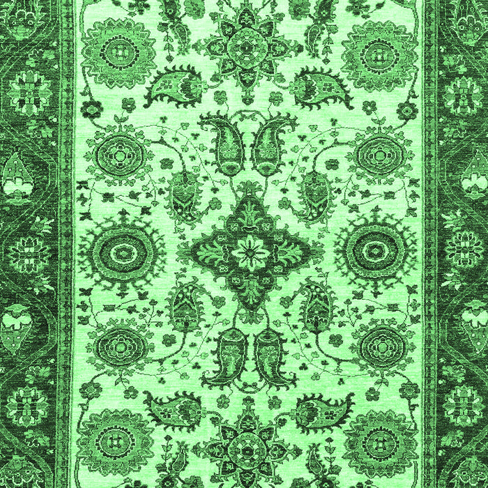 Machine Washable Oriental Emerald Green Traditional Area Rugs, wshabs3192emgrn