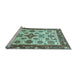 Sideview of Machine Washable Oriental Light Blue Traditional Rug, wshabs3192lblu