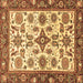 Square Machine Washable Oriental Brown Traditional Rug, wshabs3192brn