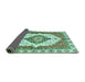 Sideview of Abstract Turquoise Modern Rug, abs3193turq