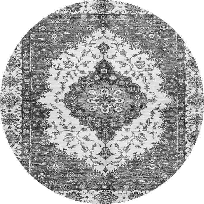 Round Abstract Gray Modern Rug, abs3193gry