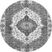 Round Abstract Gray Modern Rug, abs3193gry