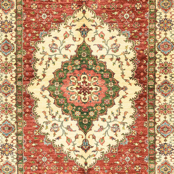 Machine Washable Abstract Brown Gold Rug, wshabs3193